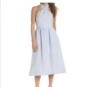 NWT SZ 2 Jcrew seersucker sarong halter dress